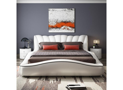 Luxury Double Bedroom Wood Textile Beds 180x200 Bed Classic