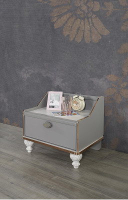 Bed Bedside table Bedroom Set Designer Luxury Beds Complete 2 pcs.
