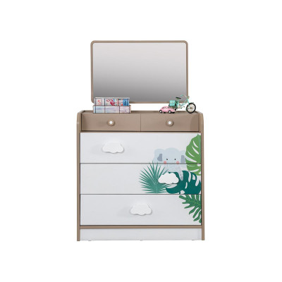 Chest of drawers with Mirror Furniture Youth Room Brown Chest of drawers with Mirror Wood