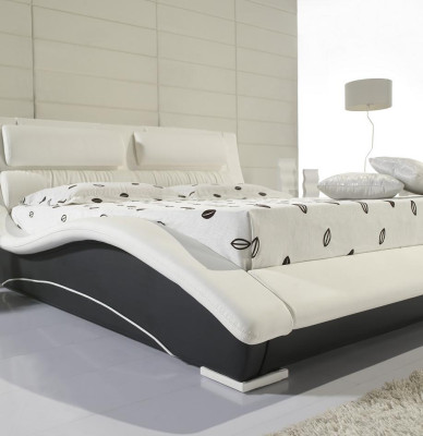 Design Upholstered Hotel Bed 180x200cm Wedding Wood Bedroom Furniture
