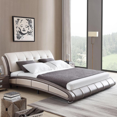 Design Leather Bed Upholstery Double Hotel Beds Sleep Room Marriage 180x200 cm