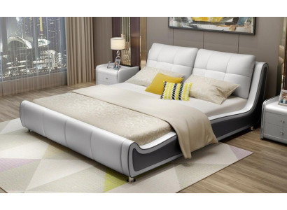 Bed Upholstery Design Decoration Luxury Double Hotel Beds Marriage Sleep Room Leather