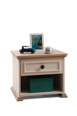 Design Modern Furniture Bedside table Children Side Youth Room Beige Wood