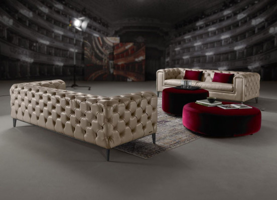 Luxurious 3+3 Seater Sofa set in beige from chesterfield