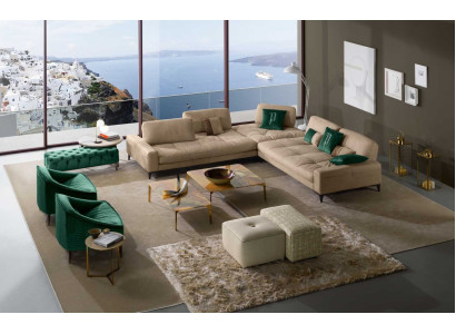 Leather L-shape Luxury Sofas Sofas Corner Corner sofa Couch Italian Furniture