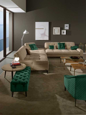 Leather L-shape Luxury Sofas Sofas Corner Corner sofa Couch Italian Furniture