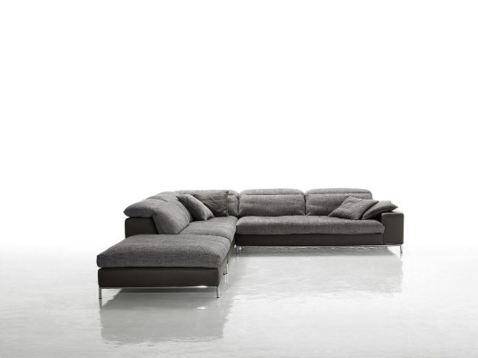 Design Corner sofa L-shape Textile Couch Prianera Modern Sofas Upholstery Gray new