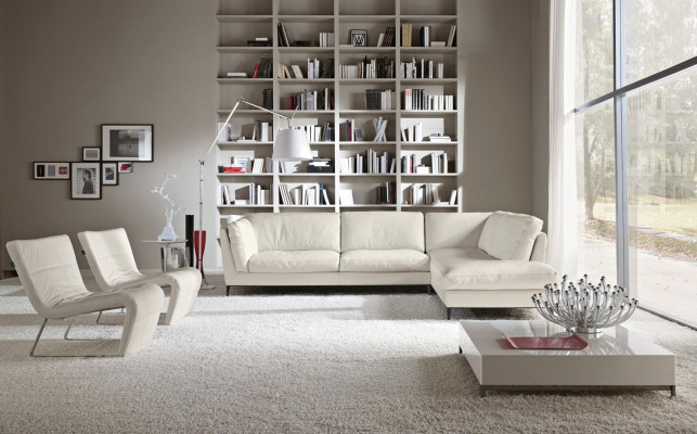 Prianera Couch Corner sofa Living room Design Leather Modern L-shape