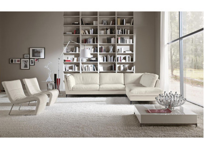 Prianera Couch Corner sofa Living room Design Leather Modern L-shape