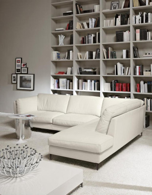Prianera Couch Corner sofa Living room Design Leather Modern L-shape