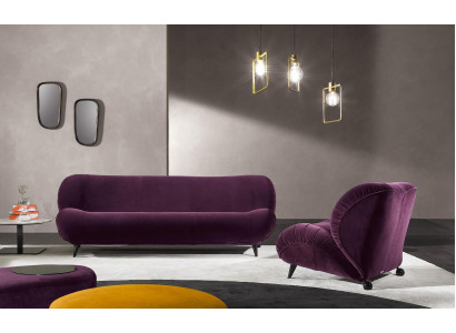 Group Set Sofa set 3+1 Seater 2pcs. Furniture Sofas Armchair Luxury Seat Purple new