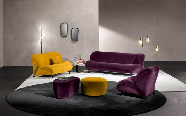 Group Set Sofa set 3+1 Seater 2pcs. Furniture Sofas Armchair Luxury Seat Purple new