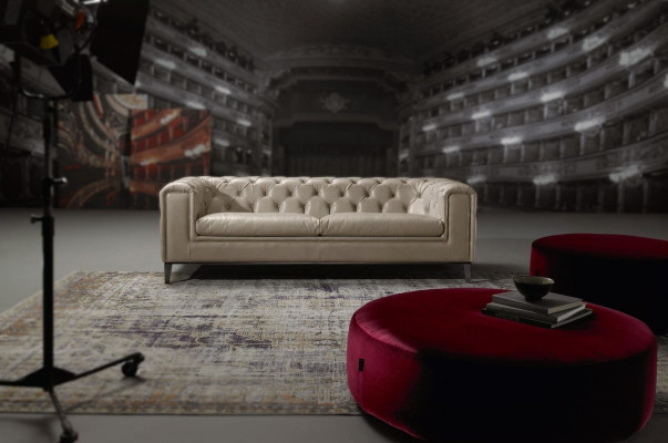 Sofa 3 Seat Living room Chesterfield Furniture Design Luxury Italian Style Beige