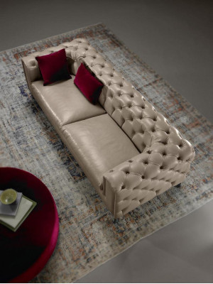 Sofa 3 Seat Living room Chesterfield Furniture Design Luxury Italian Style Beige