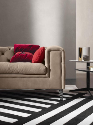 Sofa 3 Seat Living room Chesterfield Furniture Design Luxury Italian Style Beige