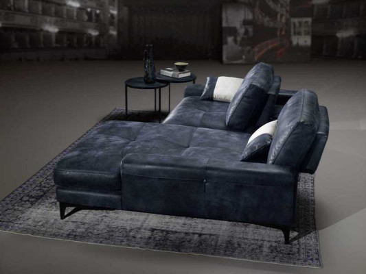 Corner sofa Sofa Living room Sofas Leather Luxury L-shape Style Modern Furniture Blue new