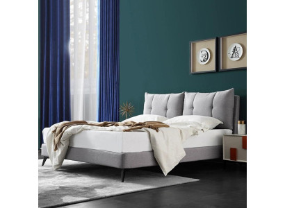 Double Hotel Bed Beds Beige 180x200 Sleep Room Leather Upholstery Design