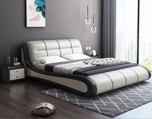 Luxury Upholstery Beds Textile Double new Bedroom Design Bed Leather