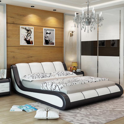 Beds Luxury Bedroom Furniture Double Bed Design Fabric Hotel Blue e