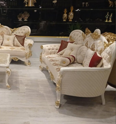 Three-seater sofa set 3+3 Seat Couch Sofa Sofas Armchair Seat Fabric Upholstery 2-piece