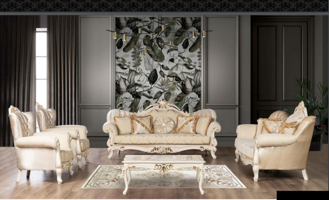 Luxury Sofa set 3+1+1+1 Seater Coffee table Sofa Armchair Sofas Seat new Set 5pcs