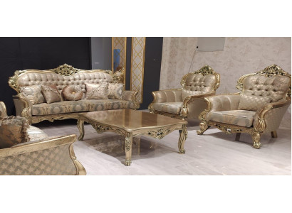 Luxury Suite Sofa set 3+1+1 Seater Sofa Fabric Sofas Classic Baroque new