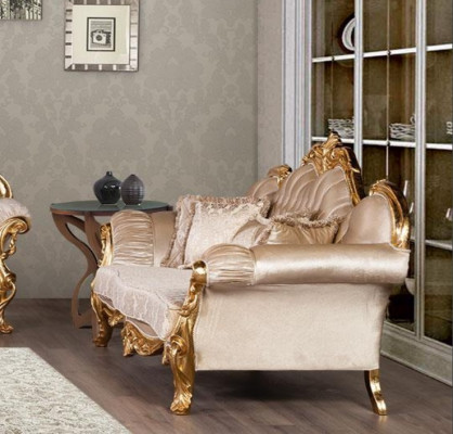 Set Triple Sofa Sofa set 3+3 Seater Suite Sofa Sofas Fabric Style Baroque