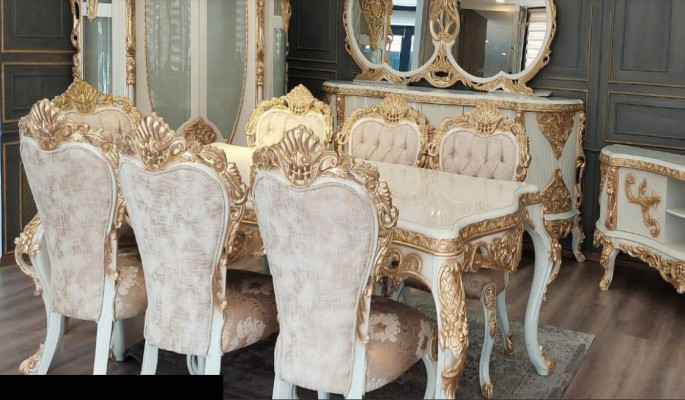 Classic r Chair set with ornate gilded carvings