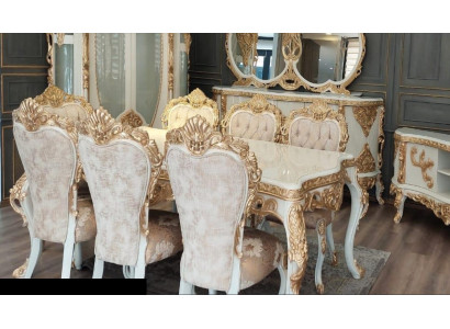 Classic r Chair set with ornate gilded carvings