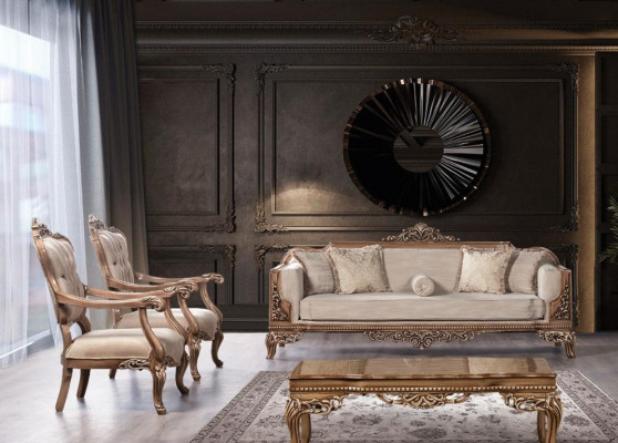 Suite Sofa Armchair Sofa set 3+1+1 Seater Luxury Group Baroque Rococo Furniture