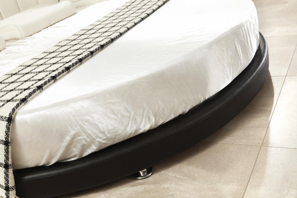 Round Bed Furniture Upholstery Beds Bedroom Furniture Leather Bed LED