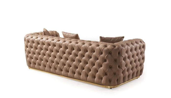Upholstered sofa set 3+3 Seater Chesterfield Luxury Suite Sofas Leather