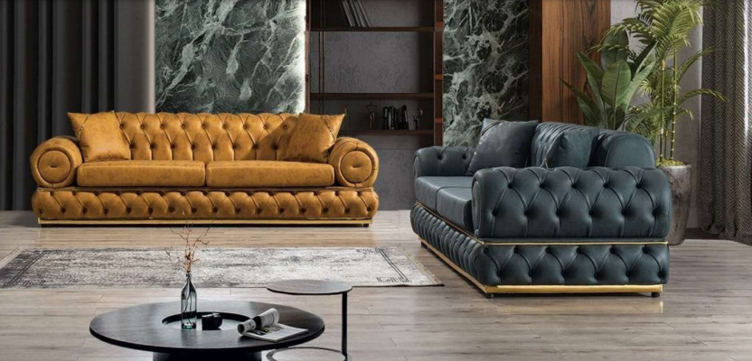 Suite Luxury Chesterfield Sofa set 3+3 Seater Sofa Armchair Sofas Leather 2pcs