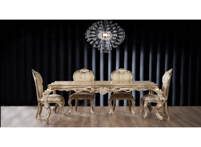 Dining room Dining table Chair Wood Tables Table Baroque Chairs Tables Suite 5pcs.