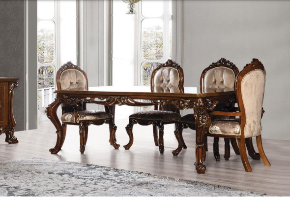 Luxury Dining room Dining table Chair Group Suite Set Wood Table Tables 5pcs. sets