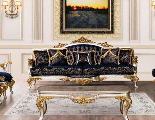 Seat three-seater sofa 3 seater sofa sofas fabric style baroque rococo classic new