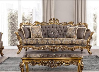 Three Seater Sofa 3 Seater Triple Sofa Sofa Sofas Armchair Seat Fabric Style Baroque