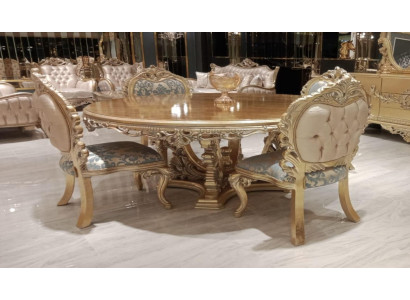 Round Dining table Dining room table Dining room Tables Table Baroque Dining Luxury Furniture Wood