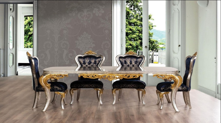 Set of 4x Chairs Dining room chair Chair Lehn luxury Dining room Dining style Baroque 4 pieces.