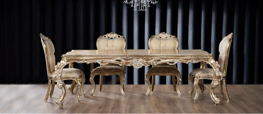 Table Dining room table Dining table Dining room Wood Tables Baroque Dining Luxury Furniture new