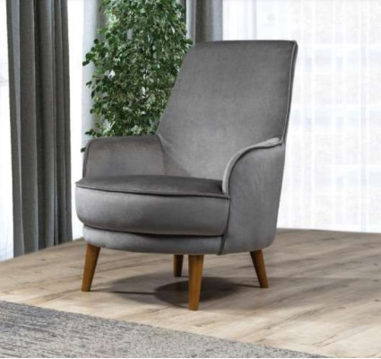 Armchair Seat Modern Design Living room Upholstery Single Seater Relax Gray Style Luxury