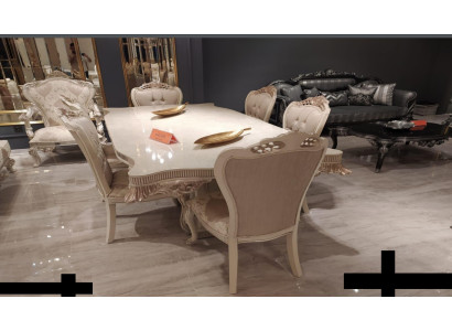 Dining room chair Chair Lehn Wood Luxury Dining room Ess Fabric Style Baroque Chairs new