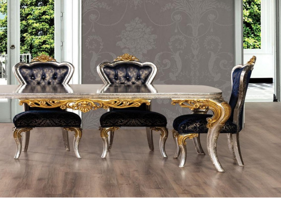 Dining room chair 1x Chair Wood Luxury Dining room dining style Baroque rococo Chairs new