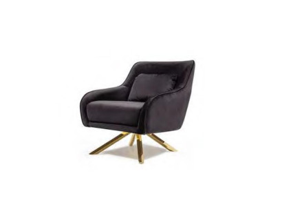 Modern Black Velvet Armchair Luxury Upholstered Chair Living room Furniture Wood