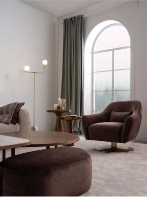 Brown Luxury Lounge Armchair Modern Design Upholstery Furniture Living room