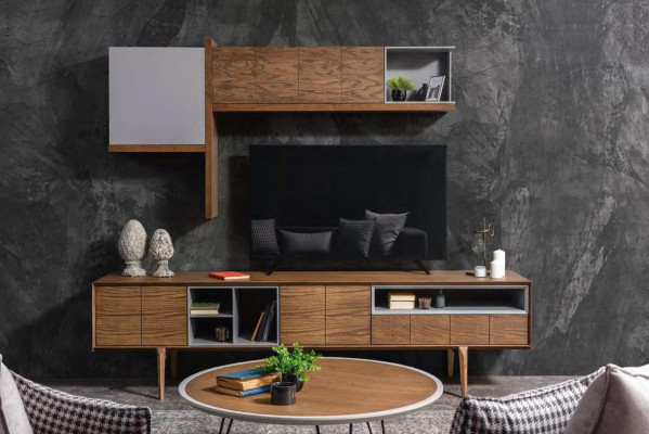 Modern Wood TV Lowboard Luxury TV cabinet Living room Chest of drawers Console Sideboard