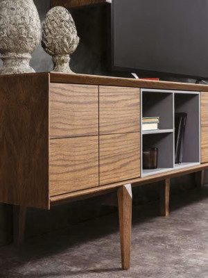 Modern Wood TV Lowboard Luxury TV cabinet Living room Chest of drawers Console Sideboard