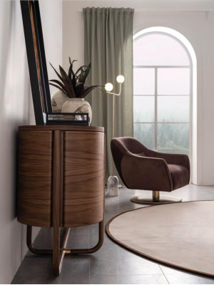 Brown Luxury Wood Chest of drawers Modern Sideboard Living room Furniture Console