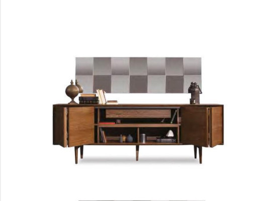 Large Wood Dining room Set Dining table Sideboard 6x Chairs Furniture Set