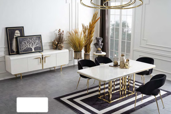 Large Dining table Stainless Steel Elements Dining room Furniture Luxury Furnishings